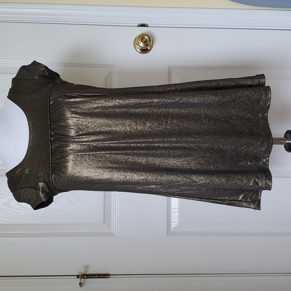Metallic baby doll dress